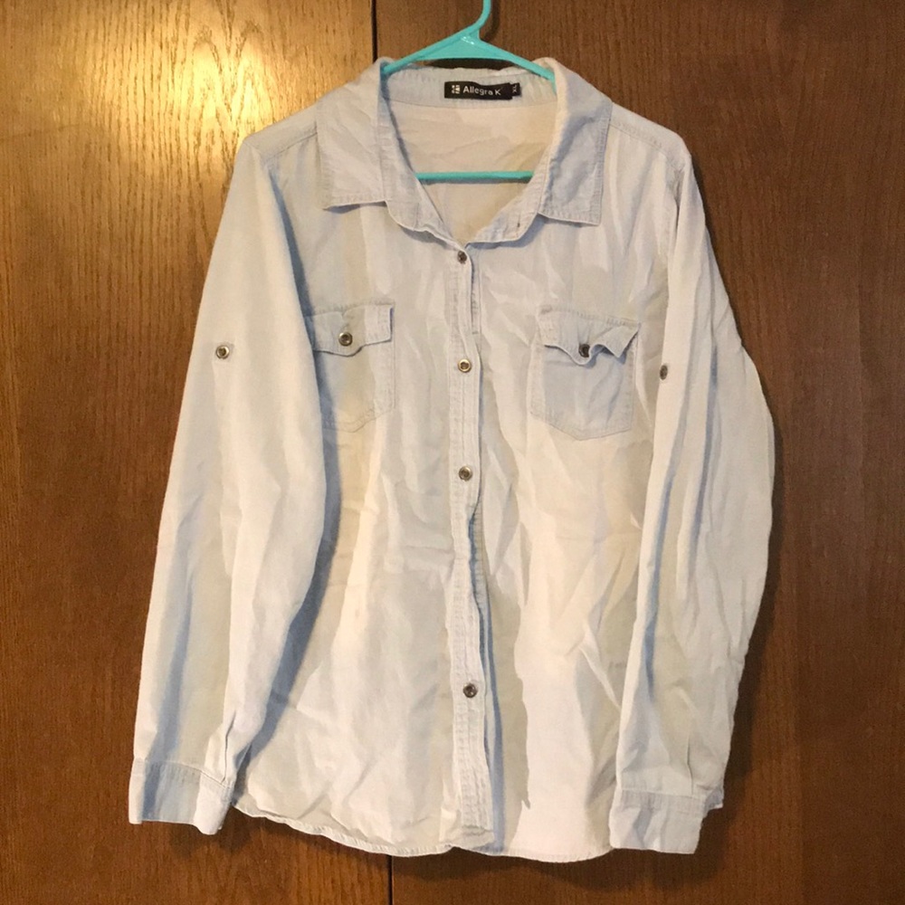 Denim button down